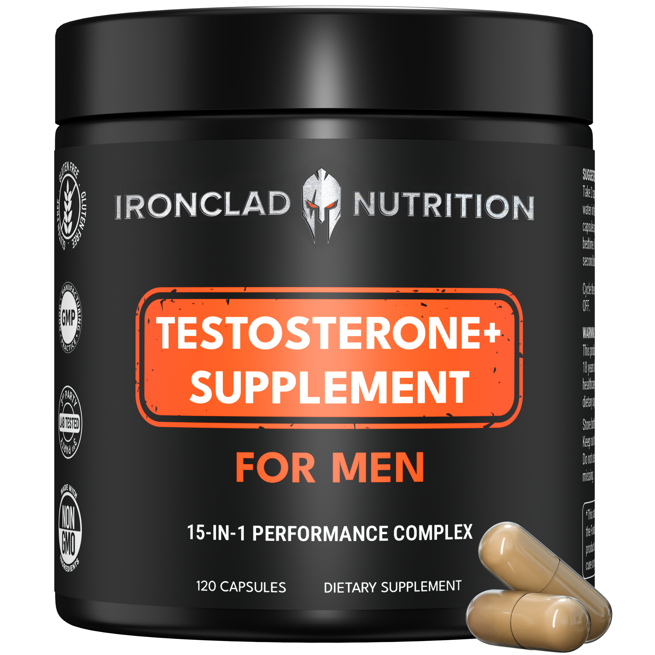 Testosterone+ Booster for Men 15-in-1 Performance Complex | 120 Capsules