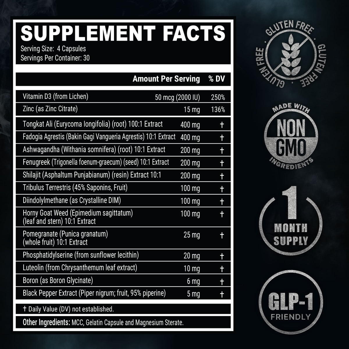 Natural Testosterone+ Supplement for Men - 15-in-1 Performance Complex - Ironclad Nutrition