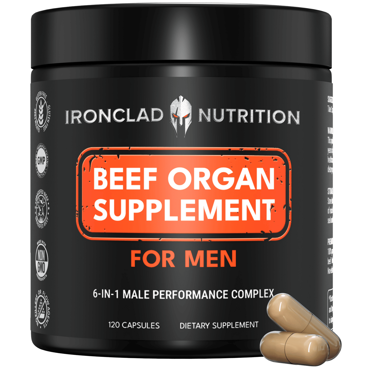 Grass - Fed Beef Organs Complex for Men - Ironclad Nutrition