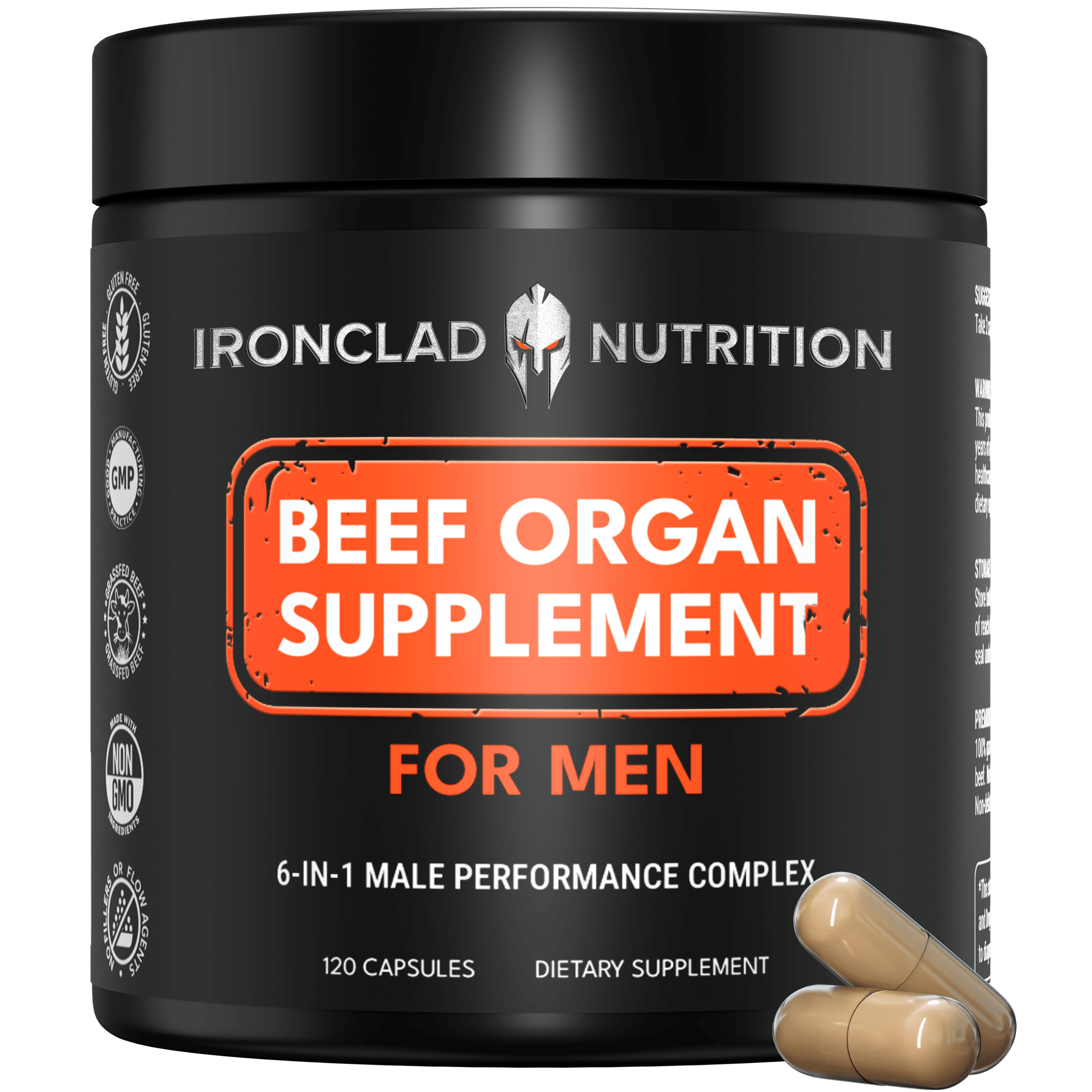Grass - Fed Beef Organs Complex for Men - Ironclad Nutrition