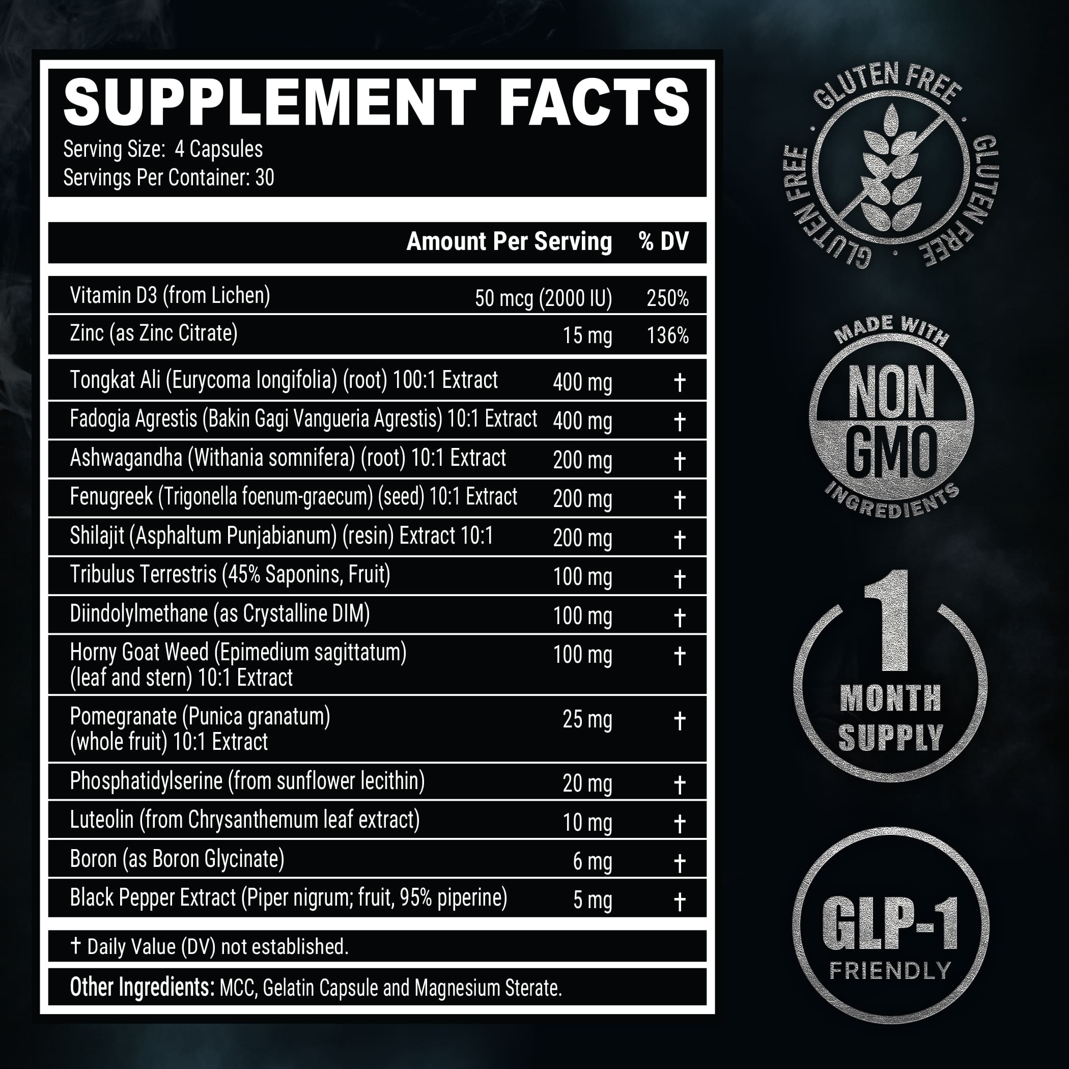 Natural Testosterone+ Supplement for Men - 15-in-1 Performance Complex - Ironclad Nutrition